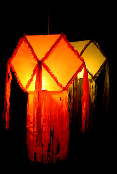 red Vesak Kuudu lanterns