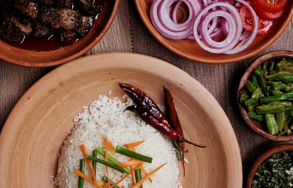 Sri Lankan curry and rice