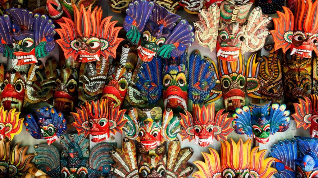 picture of festive masks worn for cultural events 