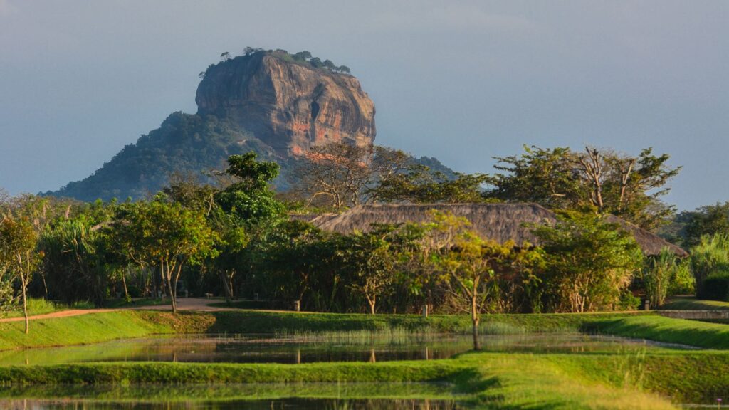 picturesque view of Sigiriya known as lions rock in Sri Lanka