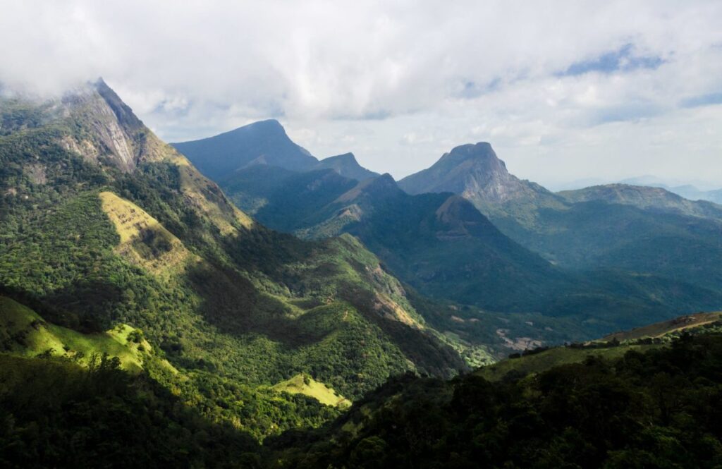 A panoramic view of Sri Lanka’s Knuckles Mountain Range.