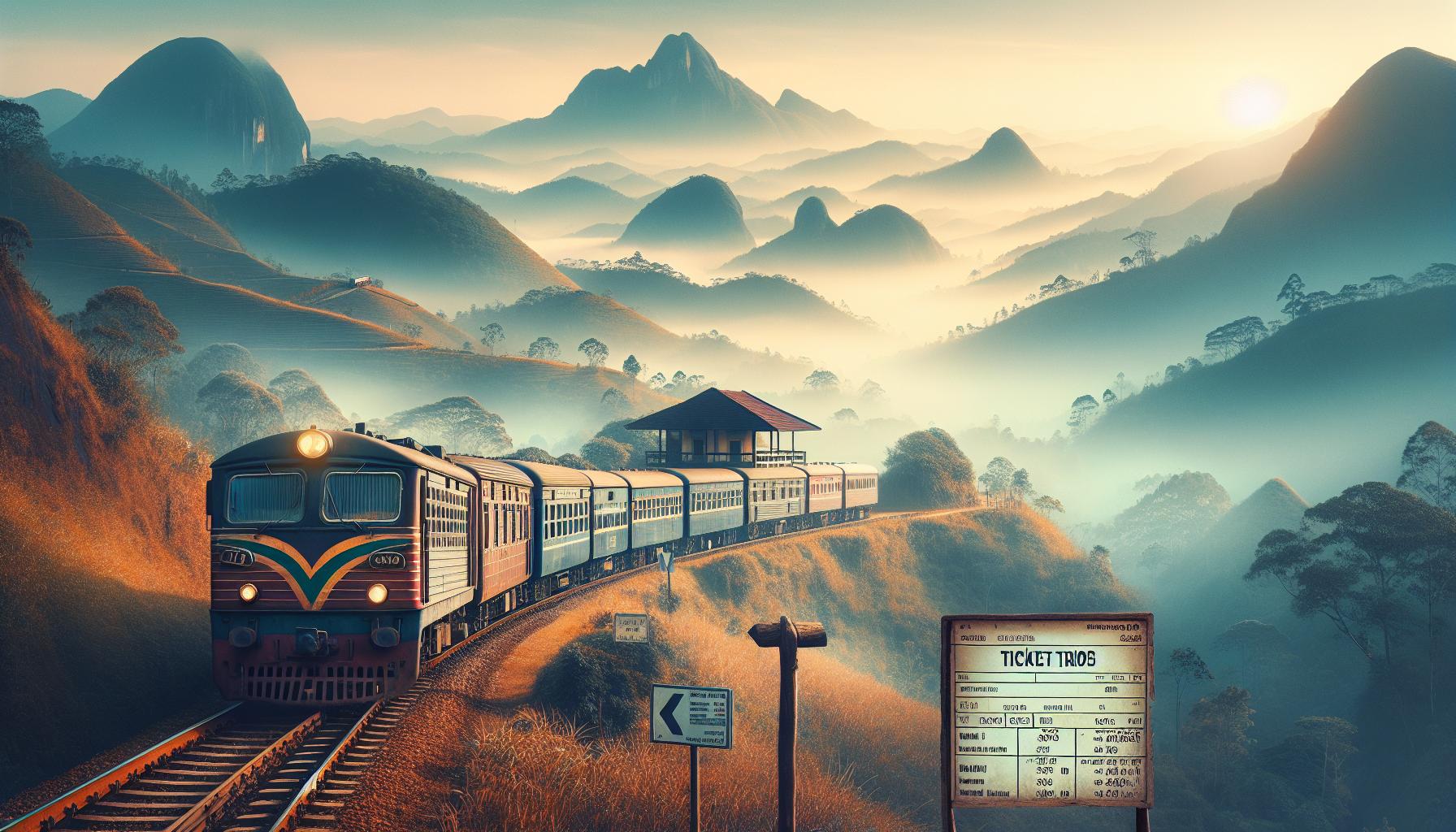 Mountain Landscape with Train and Ticket Booth