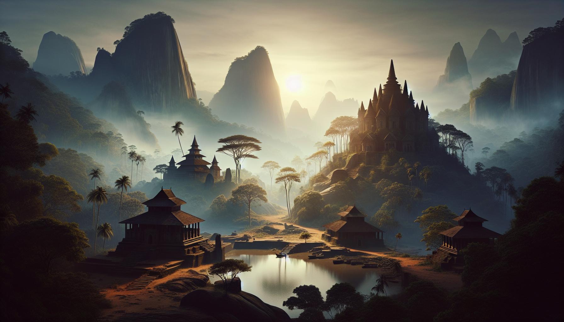 mystical-temple-landscape-at-sunset