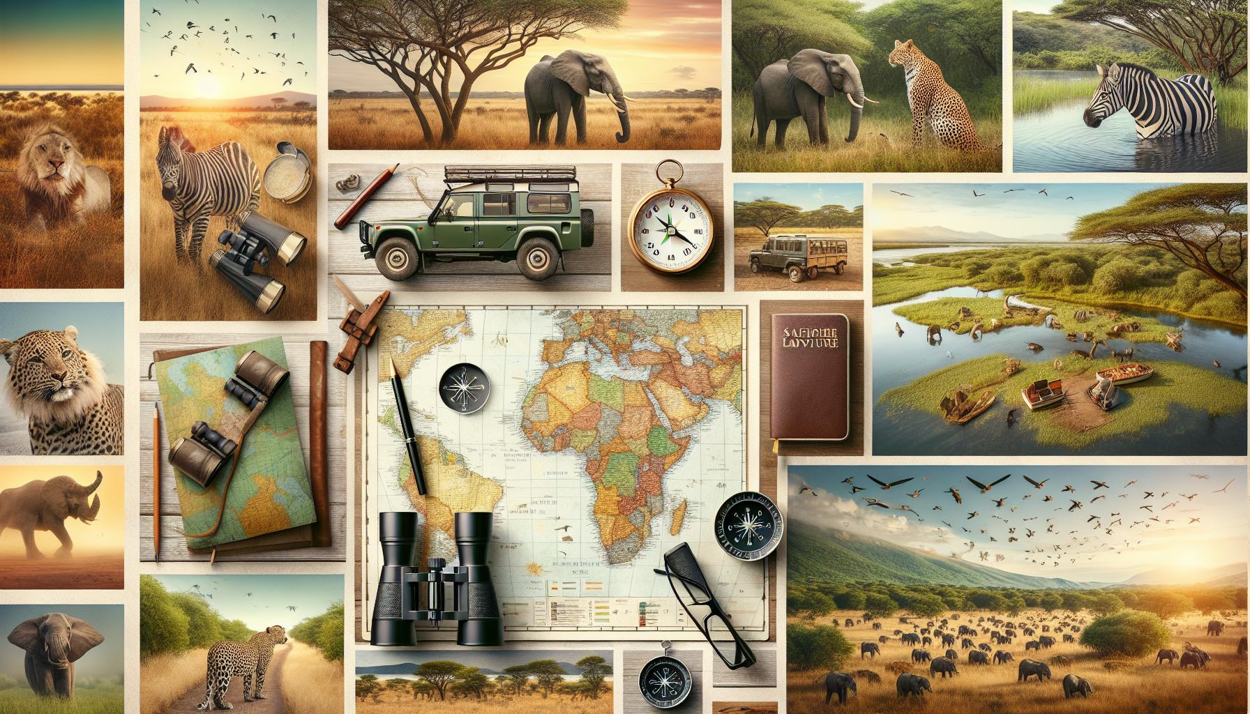 African Wildlife Adventure Collage