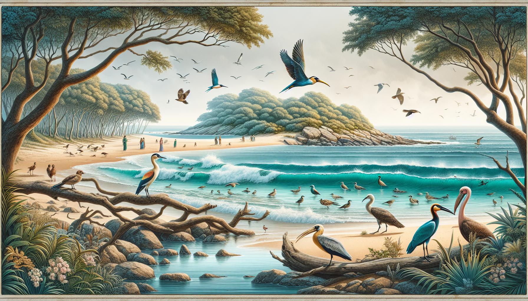 Coastal Landscape with Birds and Figures