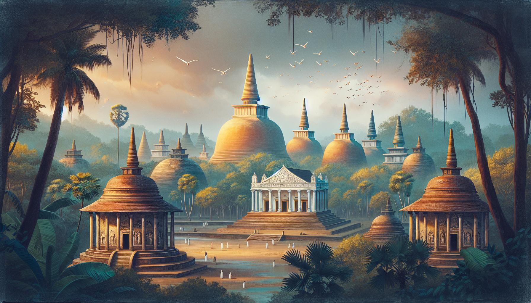 Serene Ancient Temple Landscape at Sunrise