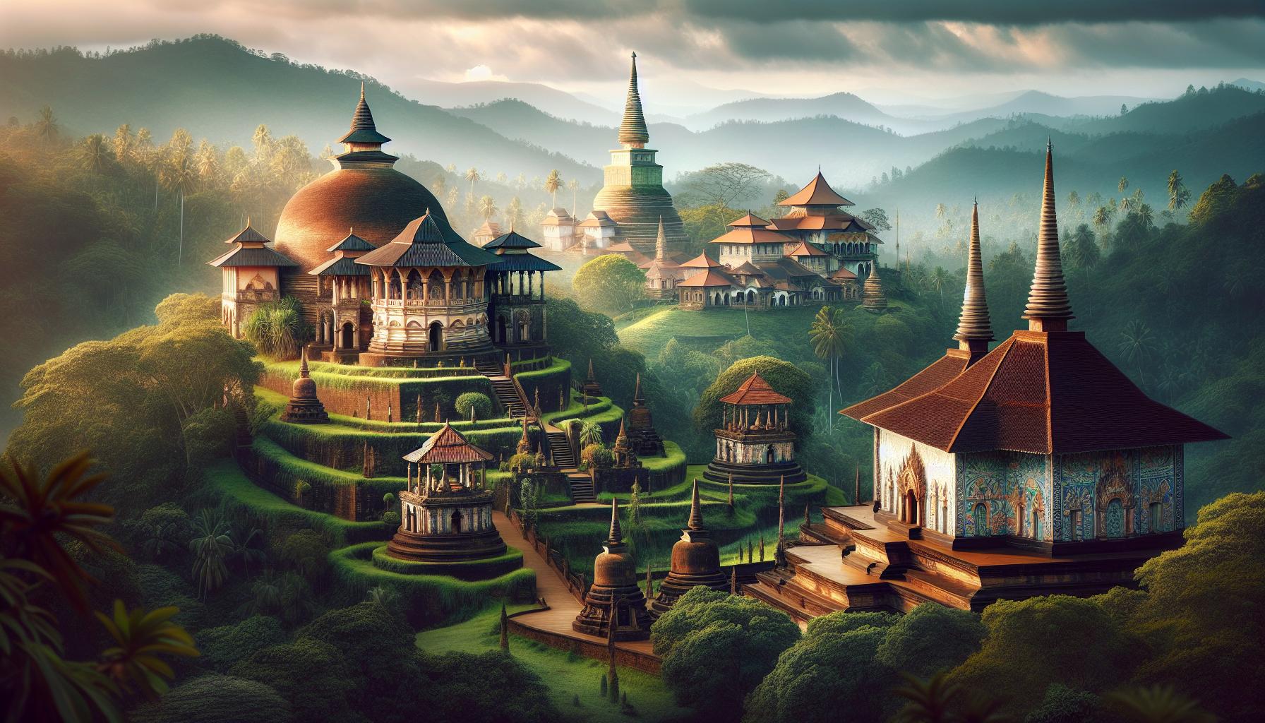 Serene Mountain Temple Landscape